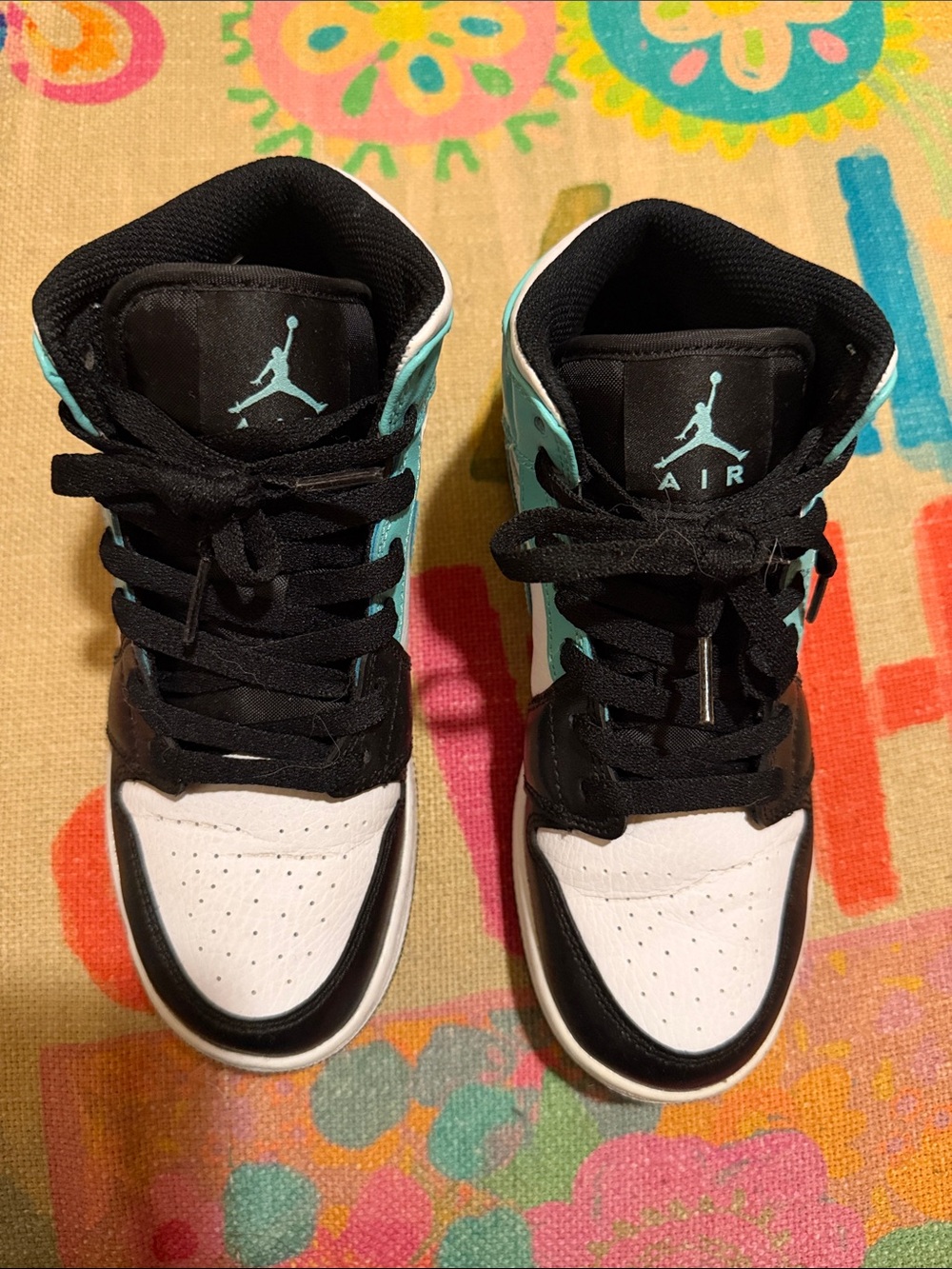Nike Black/White/Turquoise High-Top Sneakers
